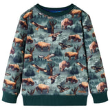 Vidaxl Børns sweater 92 mørkegrøn