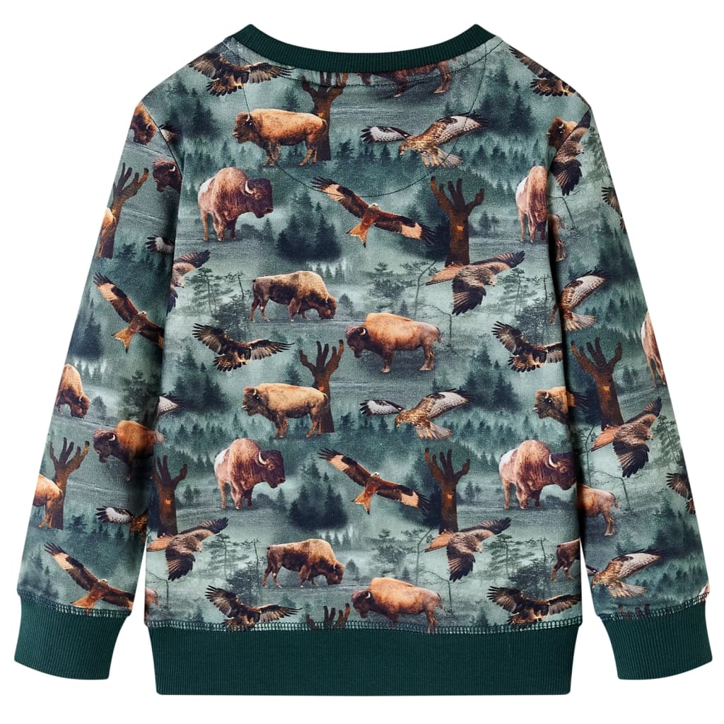 Vidaxl Børns sweater 92 mørkegrøn