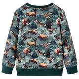Vidaxl Børns sweater 92 mørkegrøn