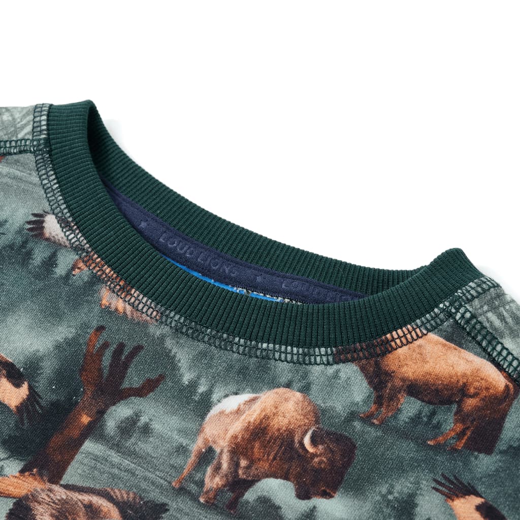 Vidaxl Børns sweater 92 mørkegrøn