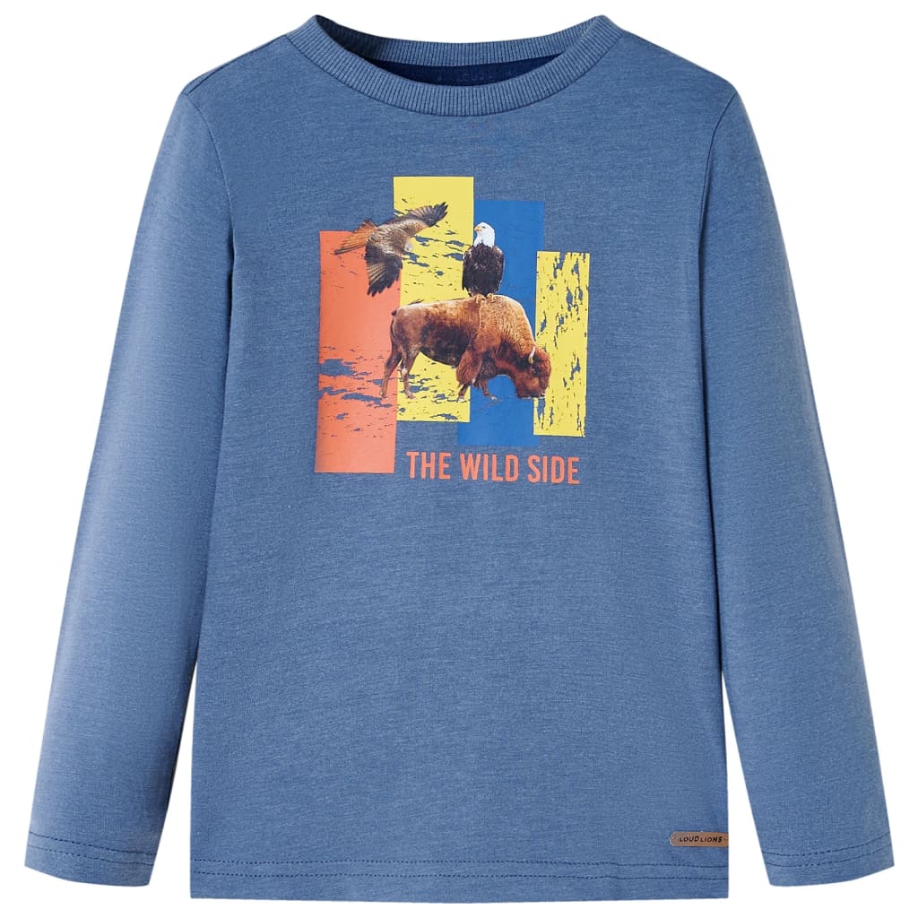 Vidaxl Child's Shirt à manches longues 140 Bleu mélangé