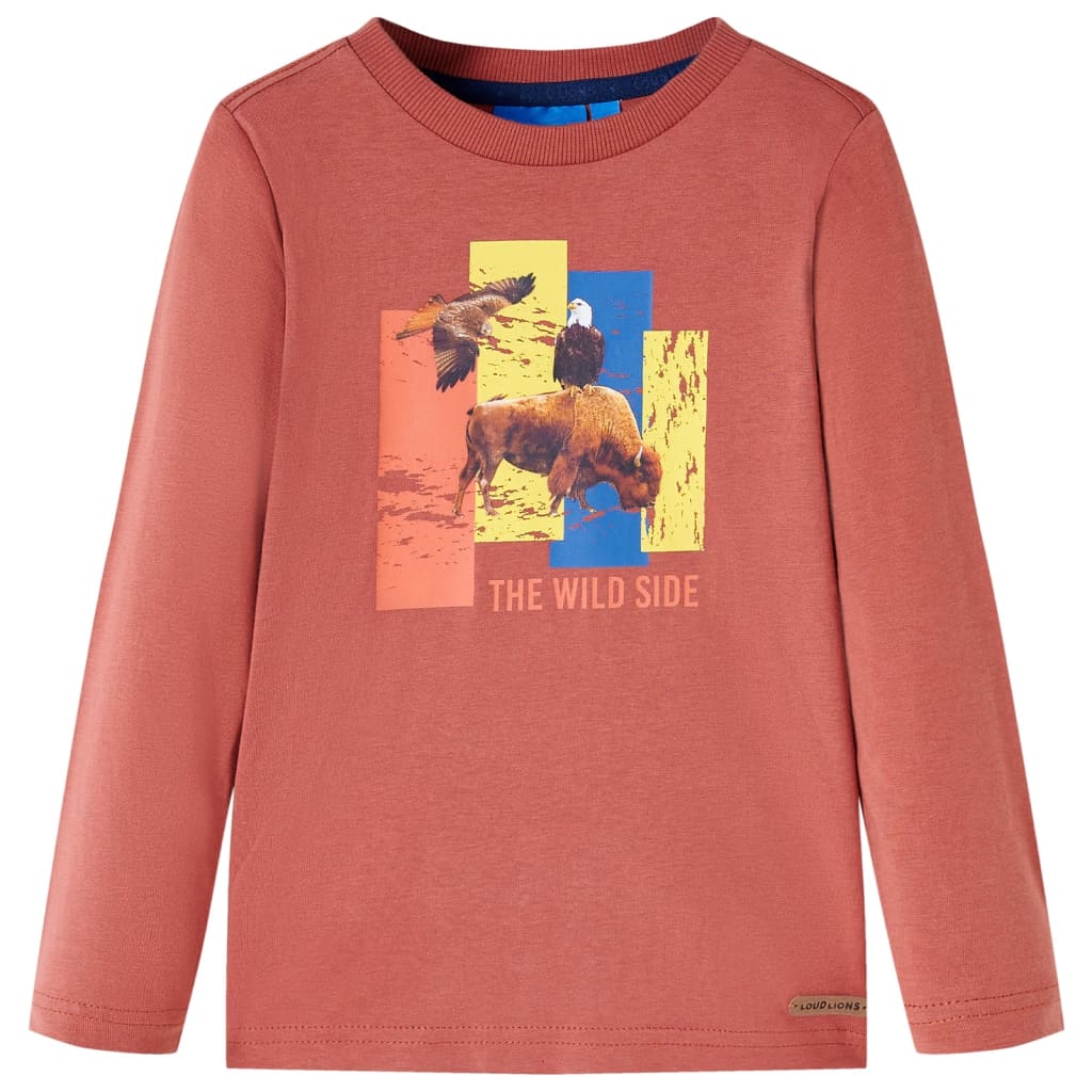 Vidaxl Children's shirt with long sleeves 140 Henna bright
