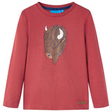Vidaxl Child's Shirt à manches longues 104 Brown rougeâtre