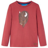 Vidaxl Child's Shirt à manches longues 116 Brown rougeâtre