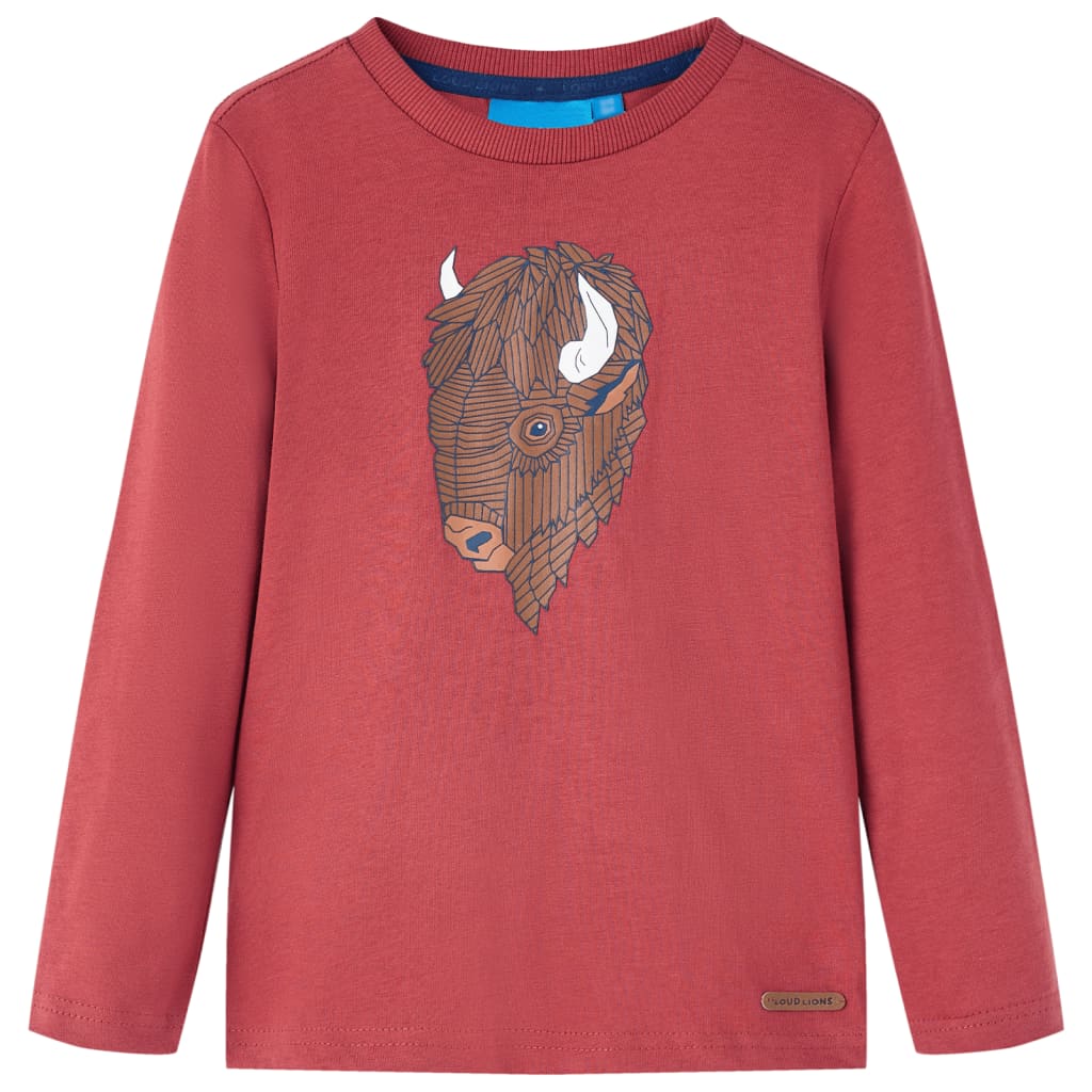 Vidaxl Child's Shirt à manches longues 128 Brown rougeâtre