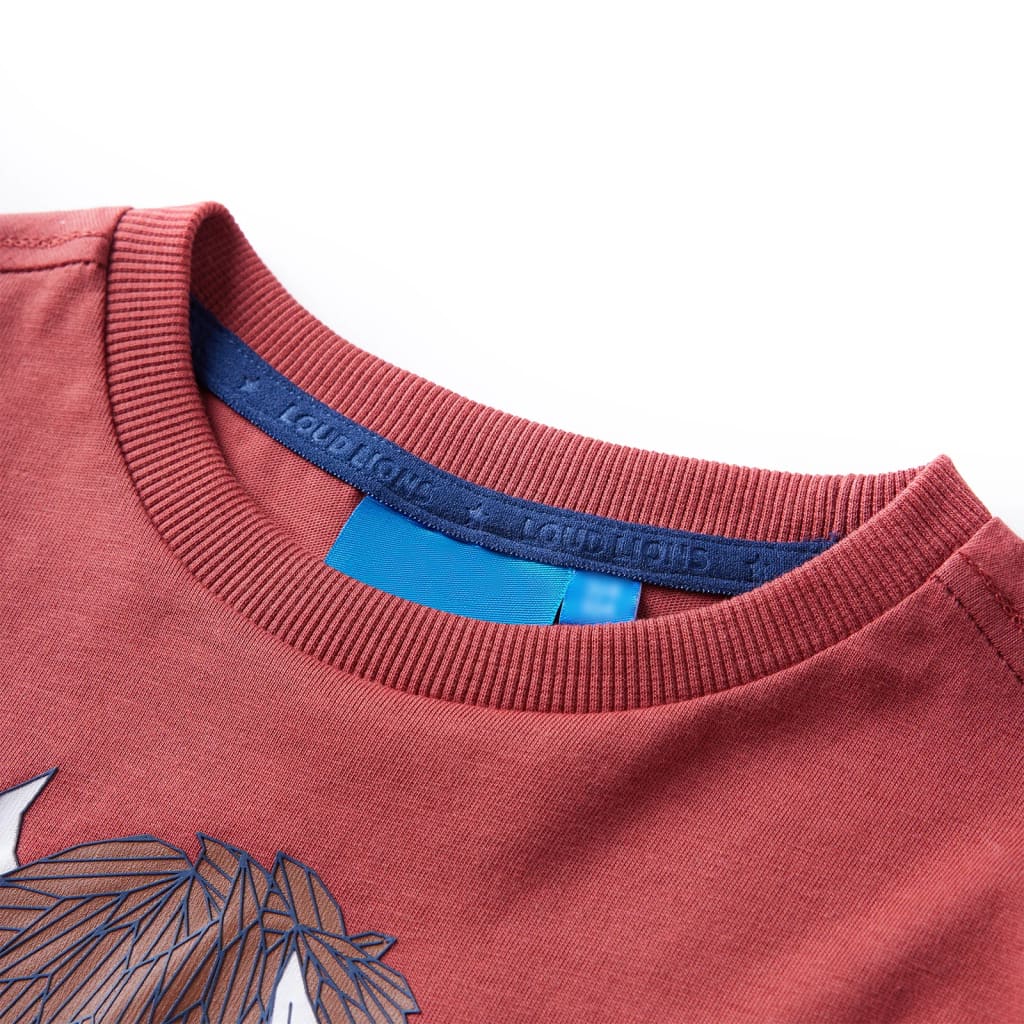 Vidaxl Child's Shirt à manches longues 128 Brown rougeâtre