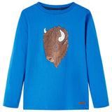 Vidaxl children's shirt with long sleeves 104 cobalt blue