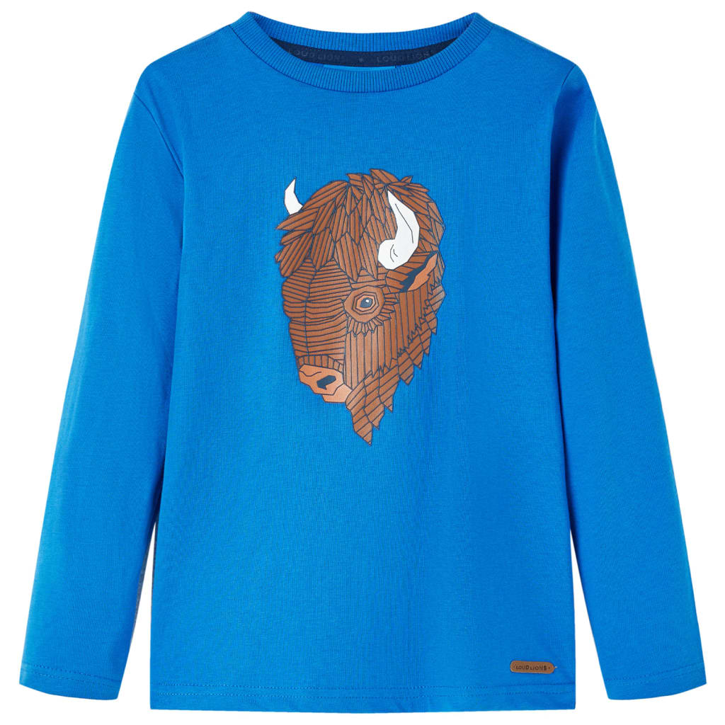 Vidaxl children's shirt with long sleeves 128 cobalt blue