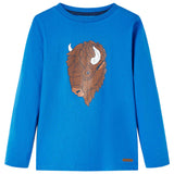 Vidaxl children's shirt with long sleeves 128 cobalt blue