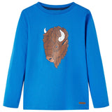 Vidaxl children's shirt with long sleeves 140 cobalt blue