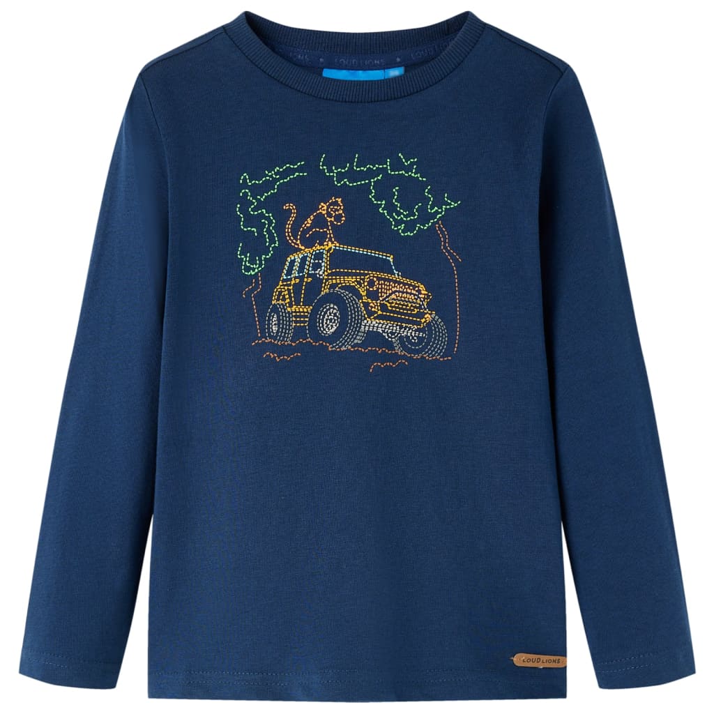 Vidaxl children's shirt with long sleeves 128 navy blue