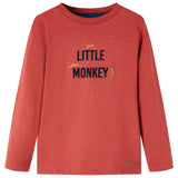 Vidaxl Children's shirt with long sleeves 116 reddish -brown