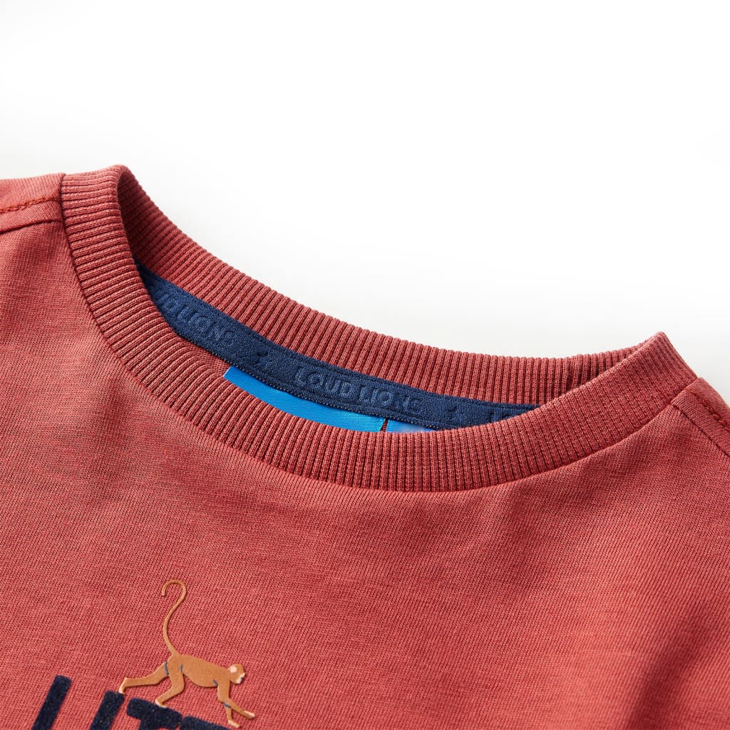Vidaxl Kanner Shirt mat laangen Ärmelen 128 rout -brown