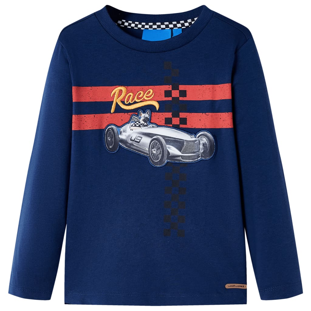 Vidaxl children's shirt with long sleeves 104 navy blue