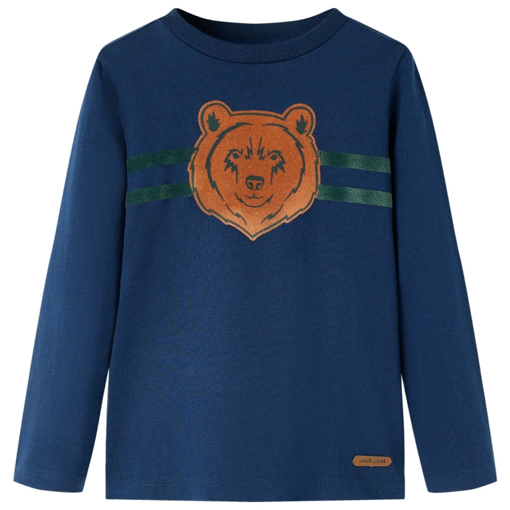 Vidaxl children's shirt with long sleeves 140 navy blue