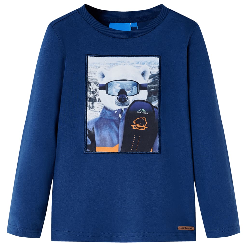 Vidaxl Kanner Shirt mat laangen Ärmelen 92 Jeans blo