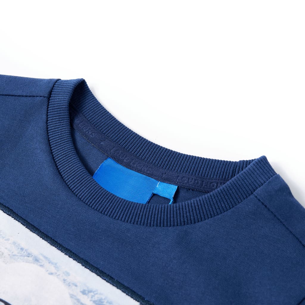 Vidaxl Kanner Shirt mat laange Ärmelen 104 Jeans blo