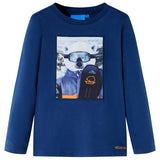 Vidaxl Kanner Shirt mat laange Ärmelen 116 Jeans blo