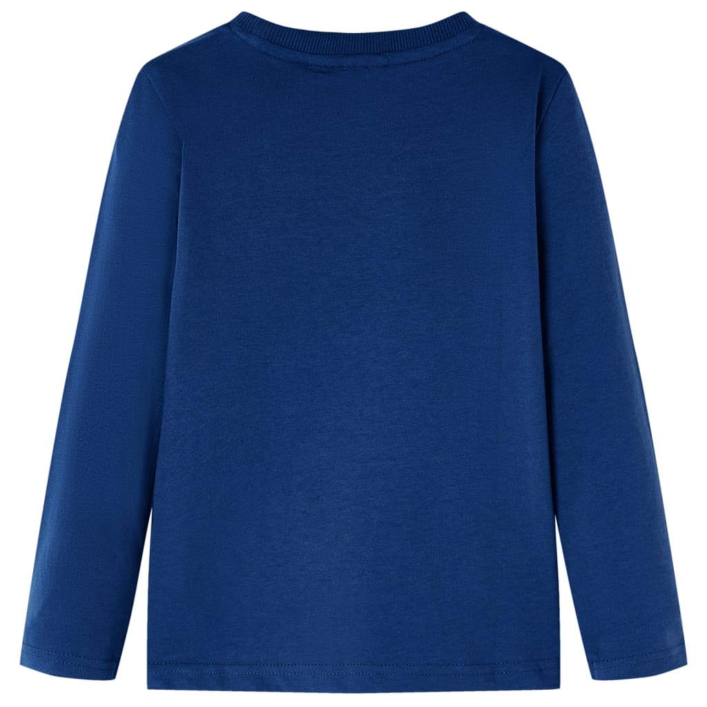 Vidaxl Kanner Shirt mat laangen Ärmelen 128 Jans blo