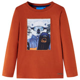 VidaXL children's shirt with long sleeves 104 light rust