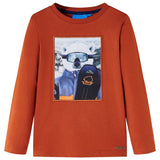 Vidaxl children's shirt with long sleeves 116 light rust