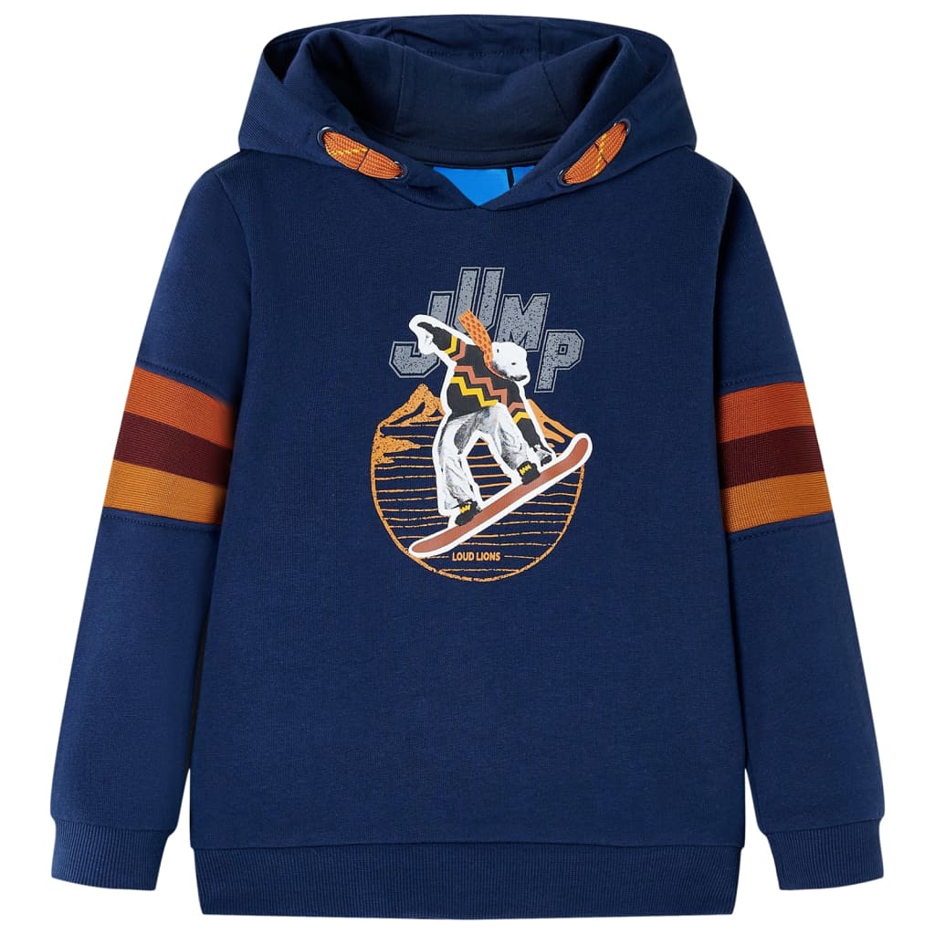 Vidaxl Children's sweater with hood 104 navy blue