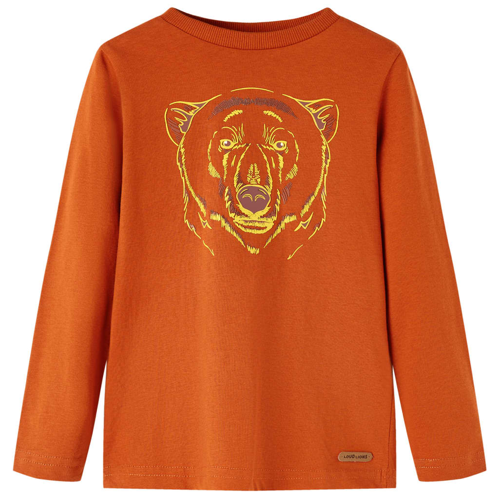 Vidaxl children's shirt with long sleeves 92 light rust