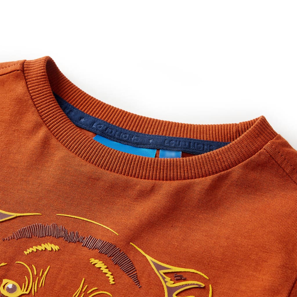 Vidaxl children's shirt with long sleeves 92 light rust