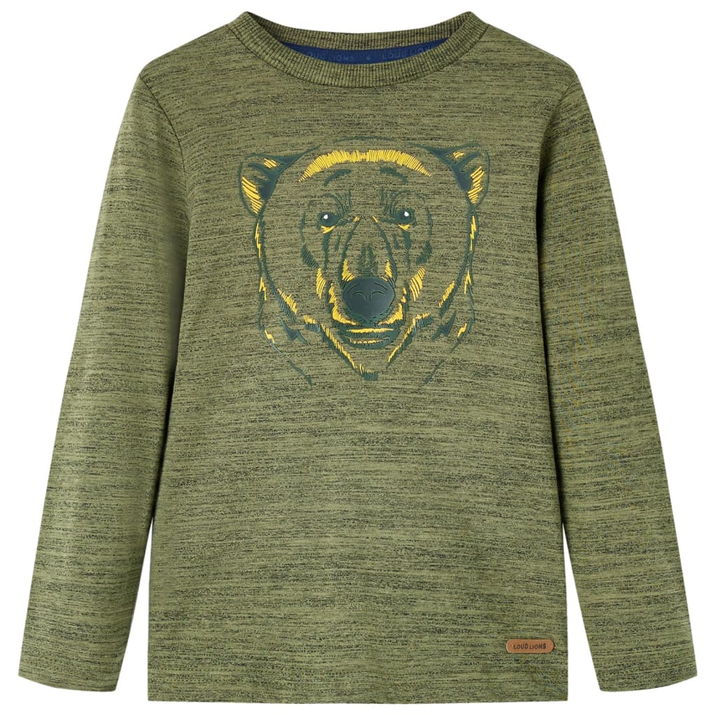VidaXL children's shirt with long sleeves 104 mixed kaki -colored