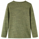 Vidaxl Kanner Shirt mat laangen Hülsen 116 gemëscht Kaki -Colored