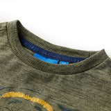 Vidaxl Kanner Shirt mat laangen Hülsen 116 gemëscht Kaki -Colored