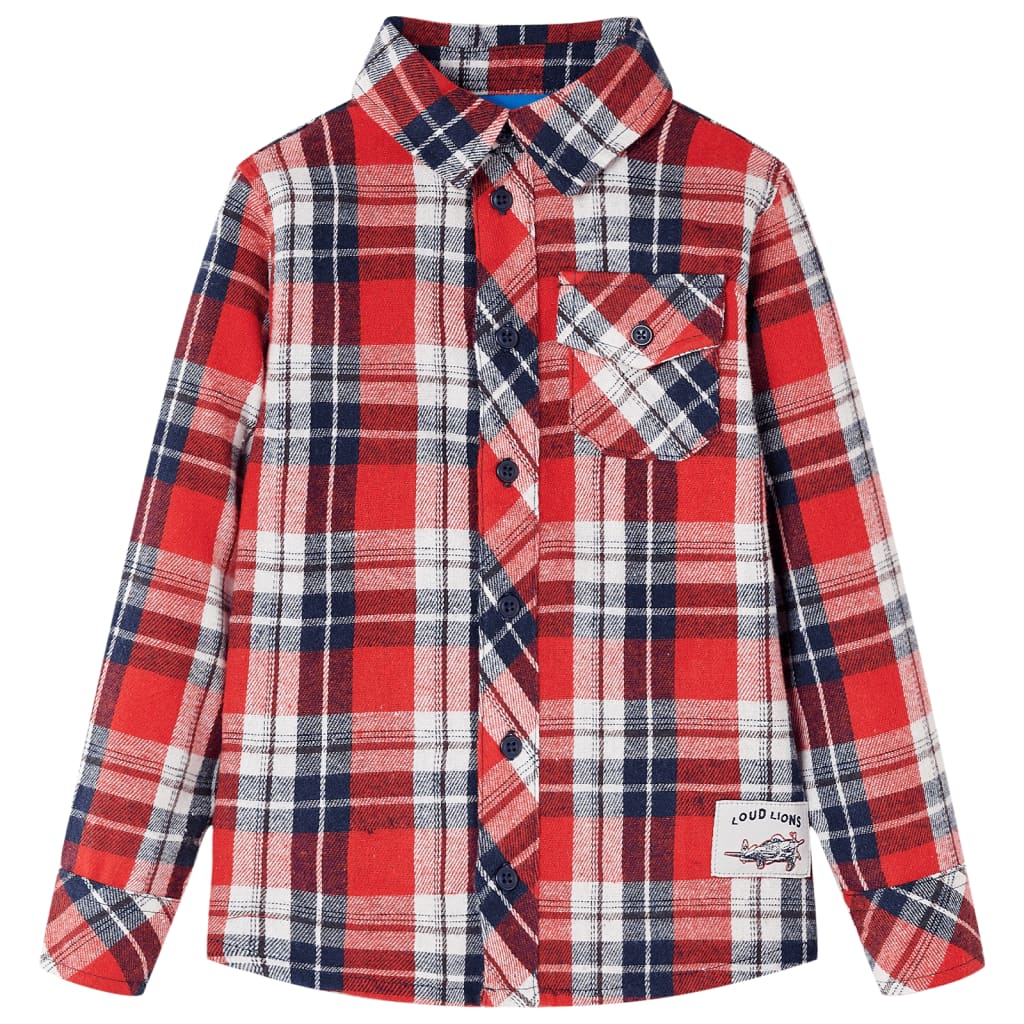 Vidaxl Kanner Shirt Checkered 116 rout a Marine blo