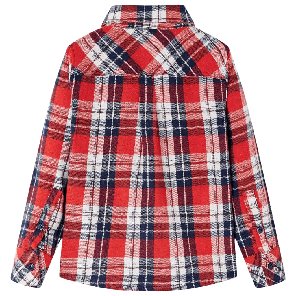 Vidaxl Kanner Shirt Checkered 116 rout a Marine blo