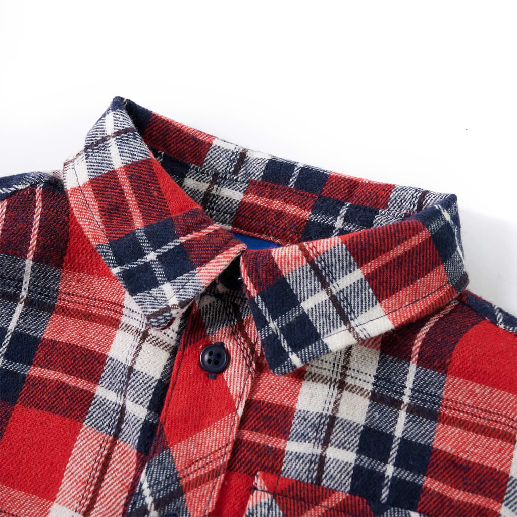 Vidaxl Kanner Shirt Checkered 116 rout a Marine blo