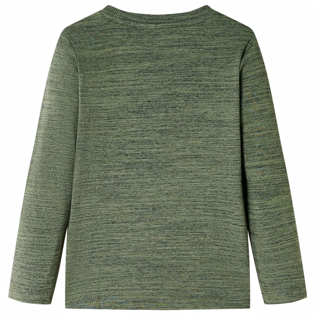 Vidaxl børneshirt med lange ærmer 92 blandet kaki -farvet