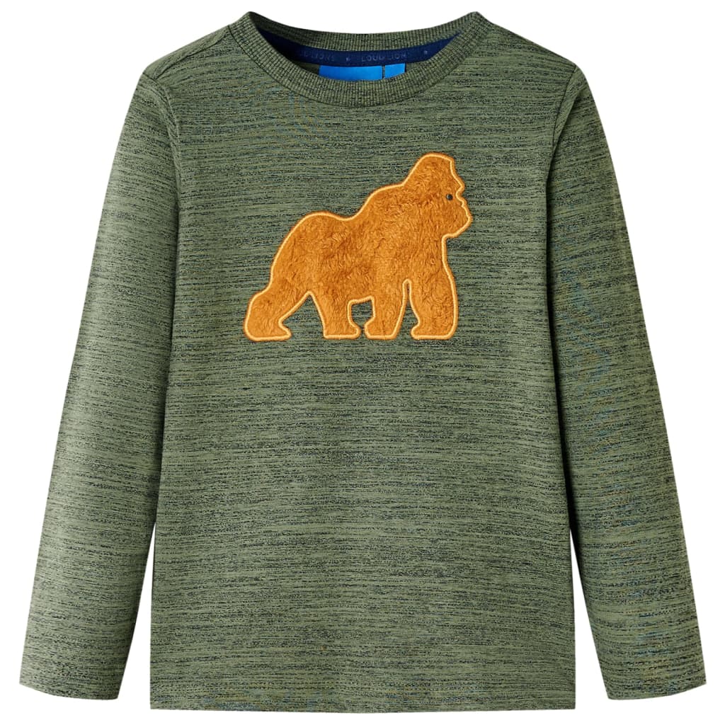 VidaXL children's shirt with long sleeves 104 mixed kaki -colored