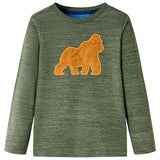 VidaXL children's shirt with long sleeves 128 mixed kaki -colored