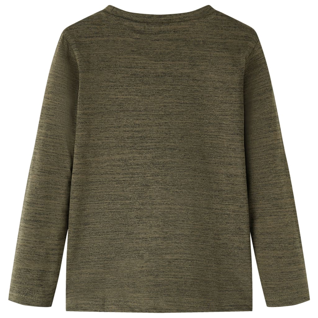 Vidaxl Kanner Shirt mat laangen Hülsen 116 gemëscht Kaki -Colored