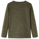 Vidaxl Kanner Shirt mat laangen Hülsen 116 gemëscht Kaki -Colored