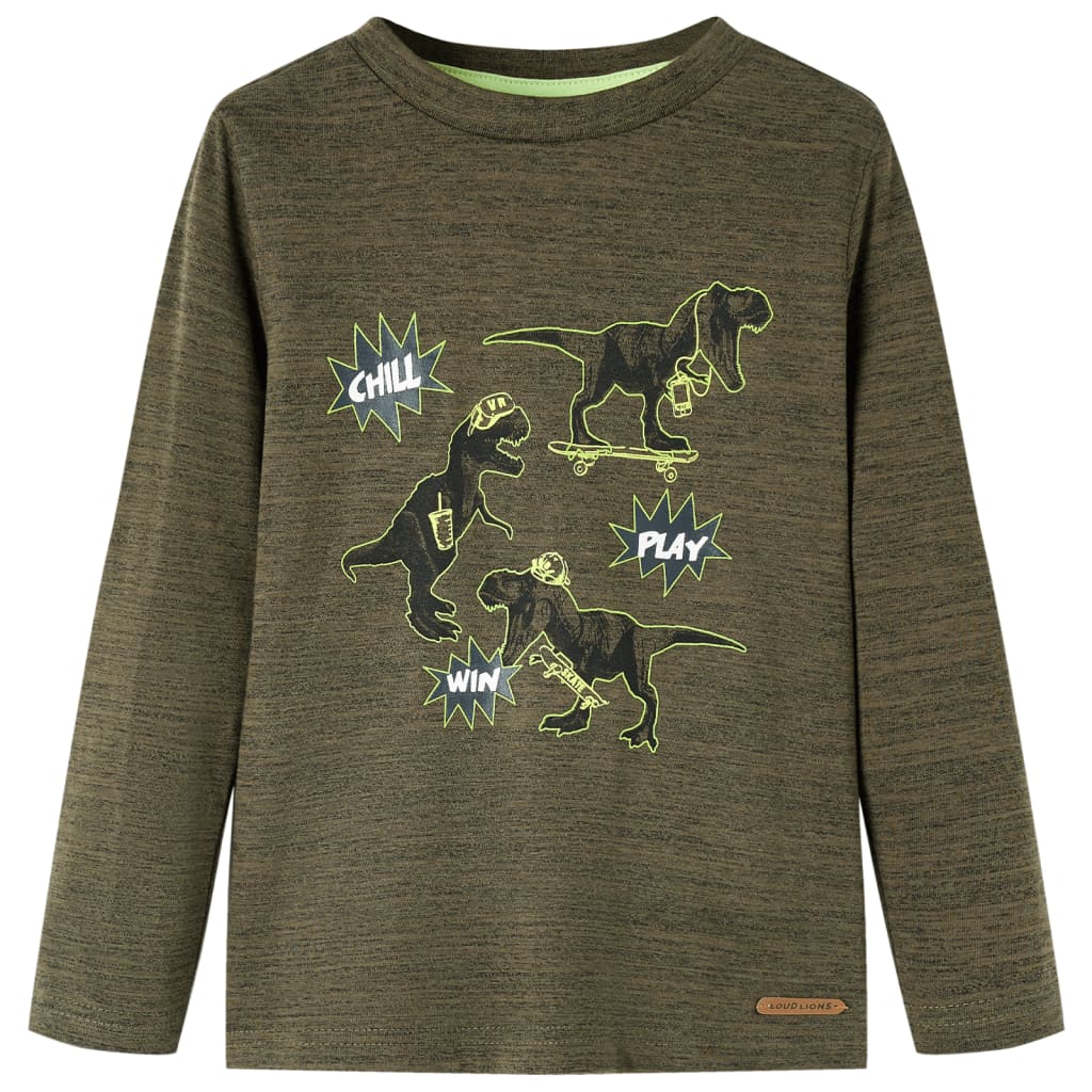 Camicia per bambini Vidaxl con maniche lunghe 140 kaki misto