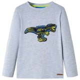 Vidaxl Kanner Shirt mat laange Ärmelen 116 gemëscht gro