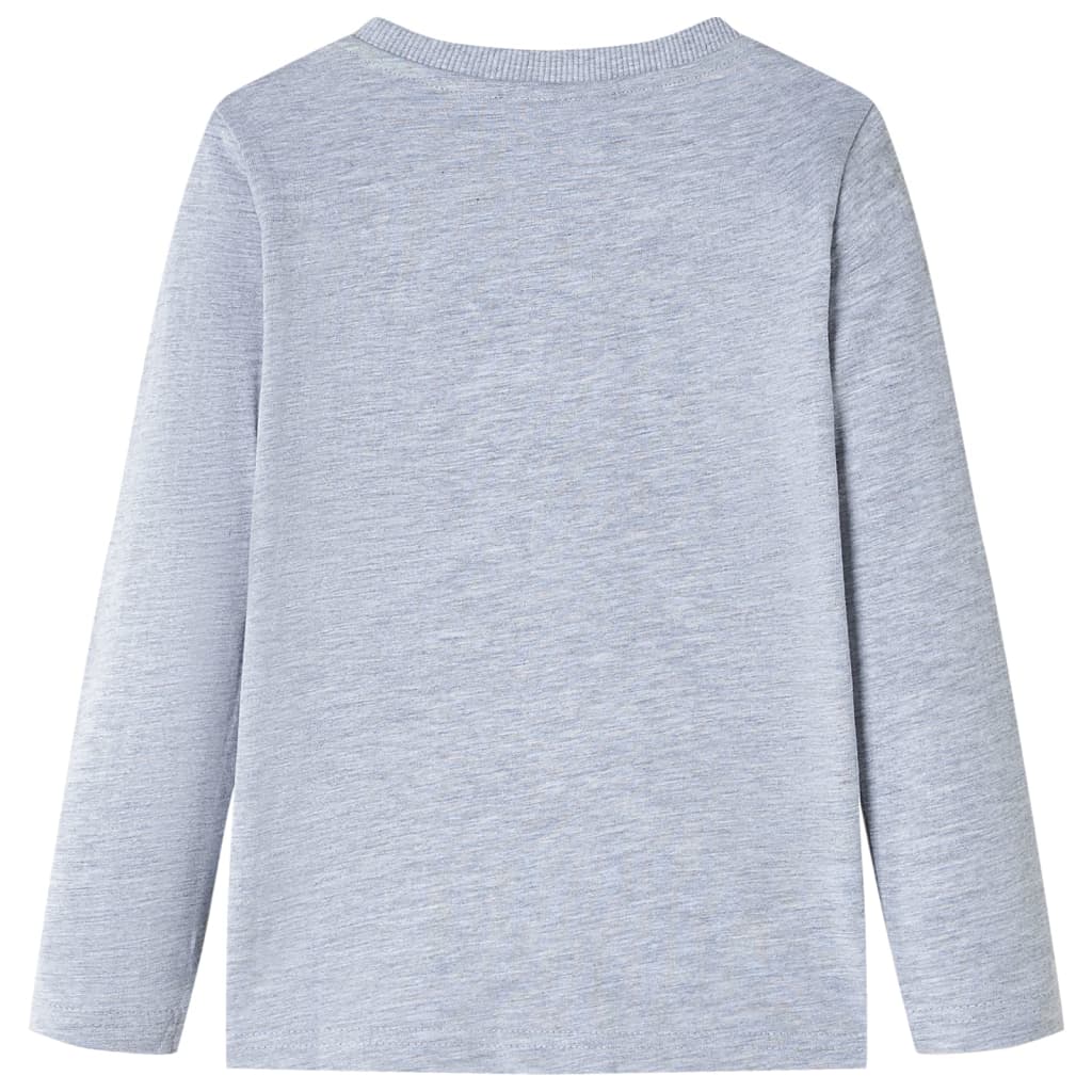 Vidaxl Kanner Shirt mat laange Ärmelen 116 gemëscht gro