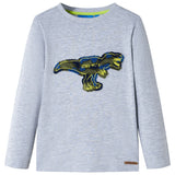 Vidaxl Kanner Shirt mat laange Ärmelen 128 gemëscht gro