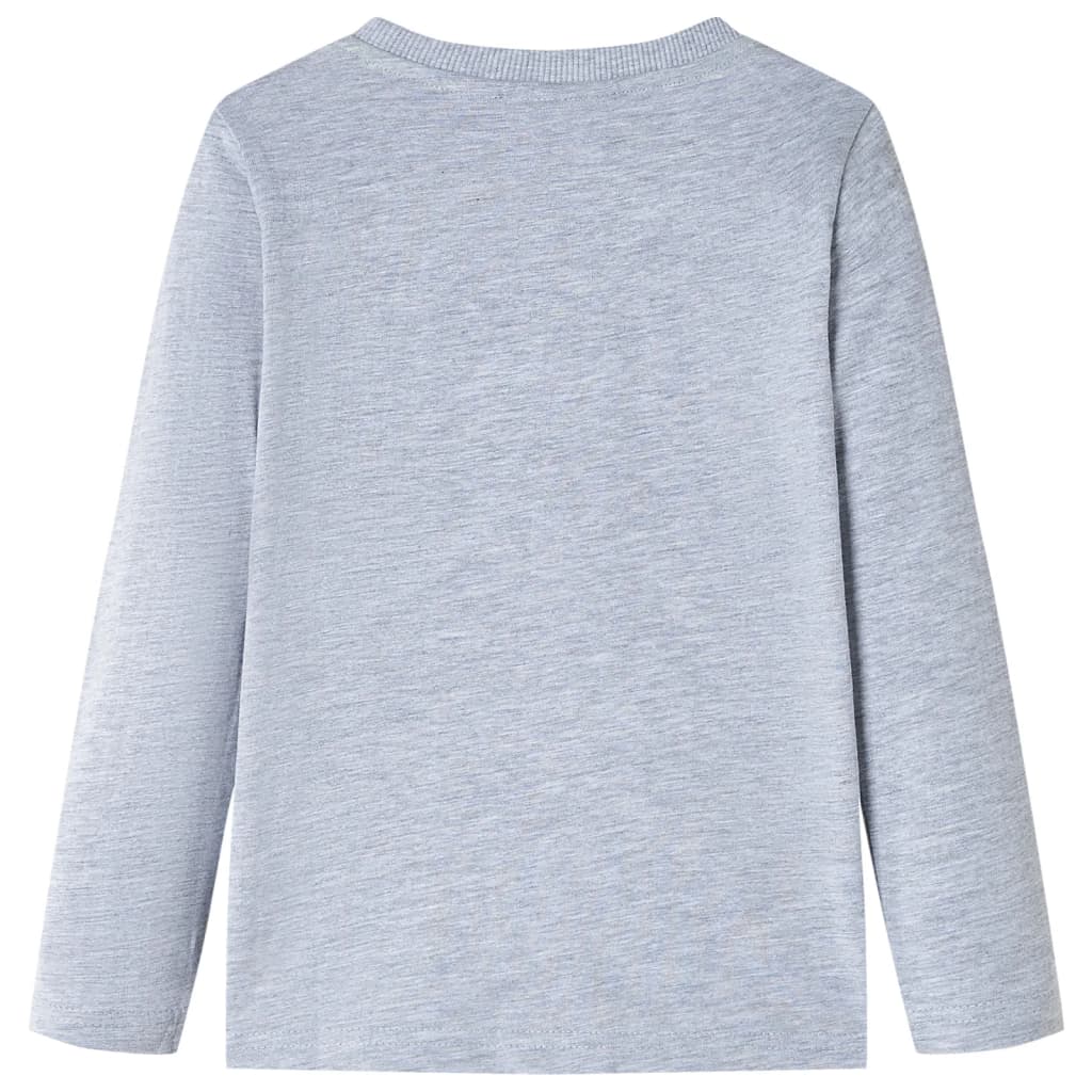 Vidaxl Kanner Shirt mat laange Ärmelen 128 gemëscht gro