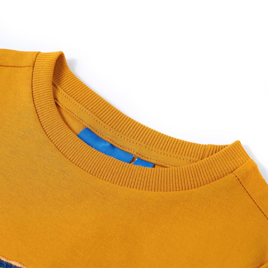 Dětská košile Vidaxl s dlouhými rukávy 128 Ocher Color