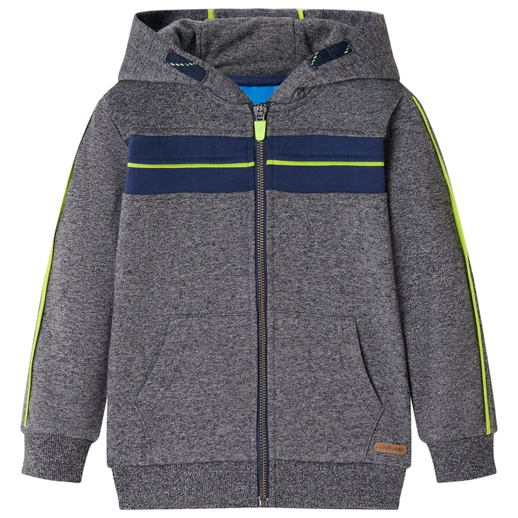 Vidaxl Children's vest with hood and zipper 92 mixed gray
