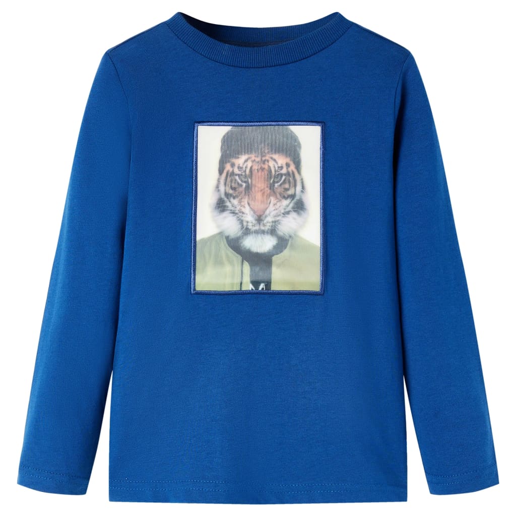 Vidaxl Kanner Shirt mat laange Ärmelen 116 donkelblo