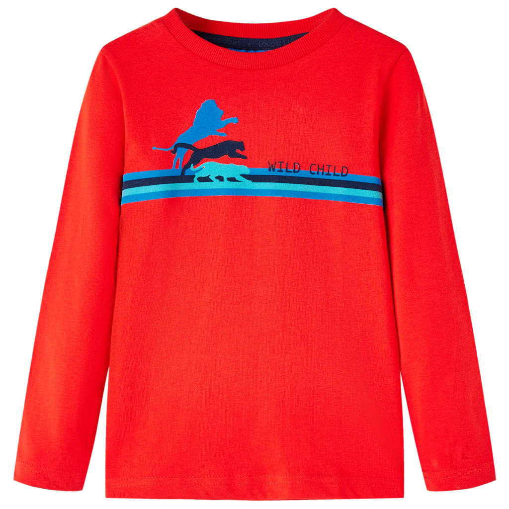 Vidaxl Kanner Shirt mat laangen Ärmelen 128 rout