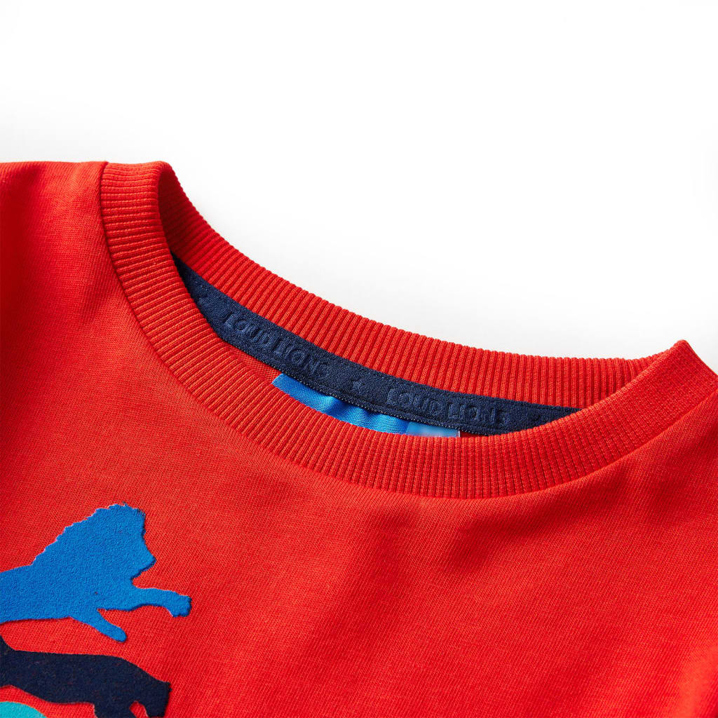 Vidaxl Kanner Shirt mat laangen Ärmelen 128 rout