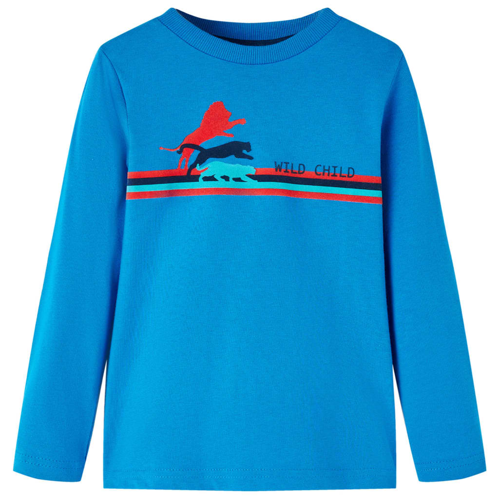 Vidaxl Kanner Shirt mat laangen Ärmelen 128 calet blo